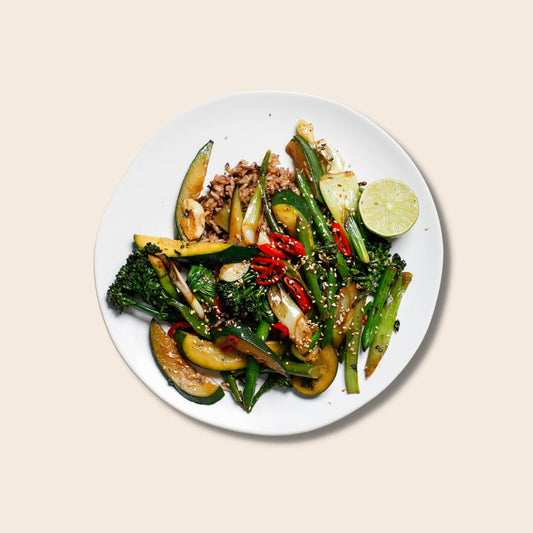 Garlicky Stir Fried Greens with Wild Rice